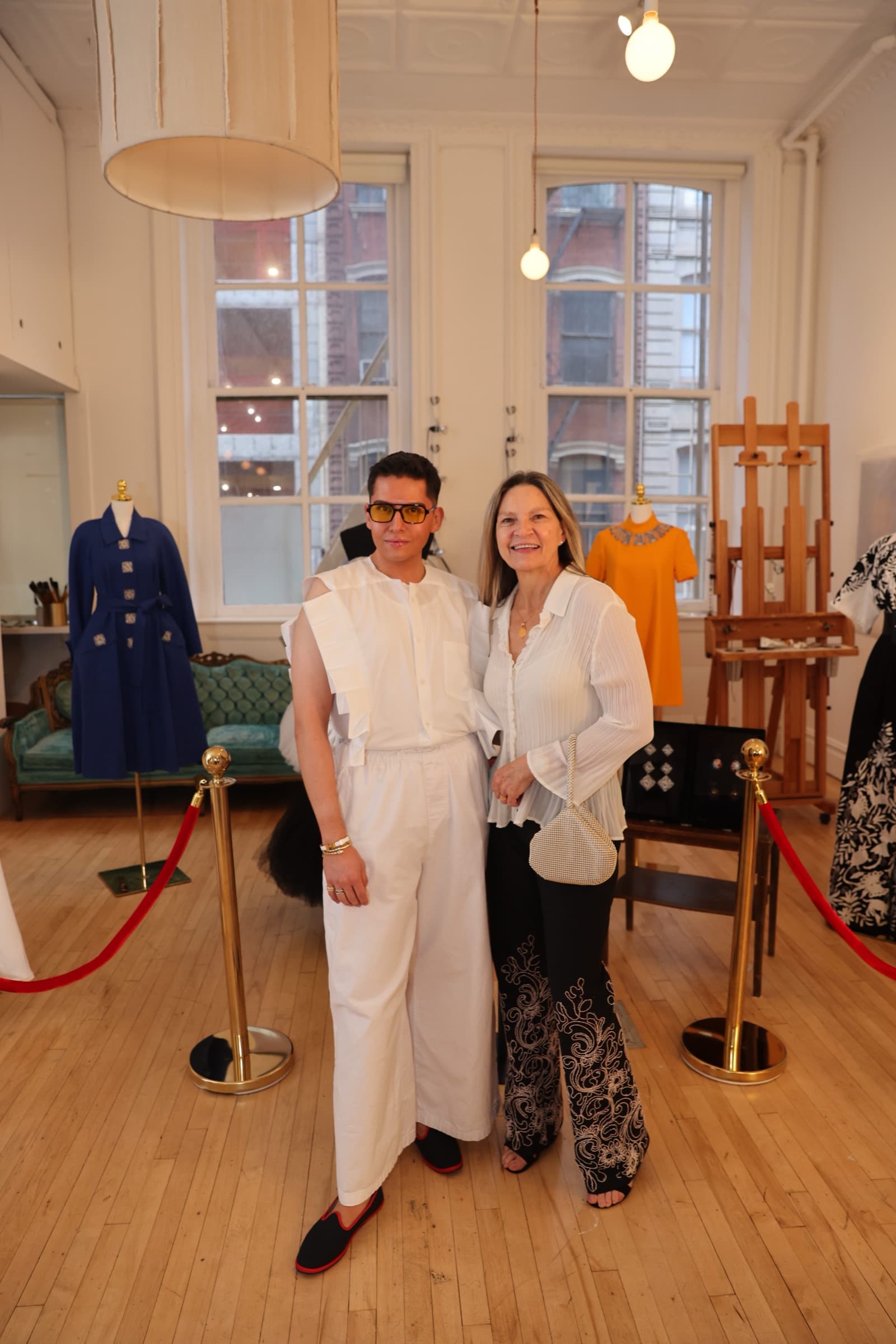 Fashion display with velvet rope
