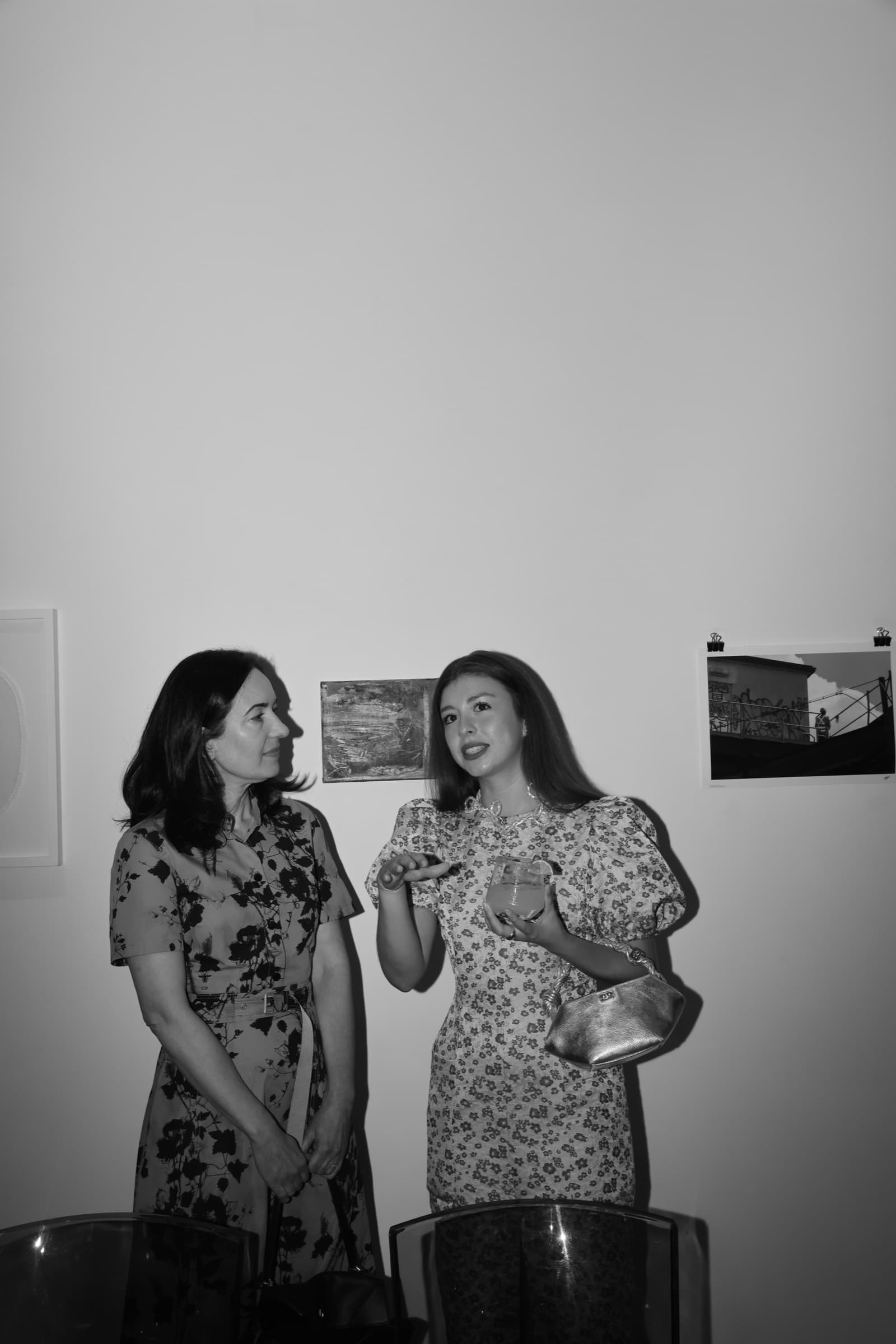 Black-and-white candid portrait