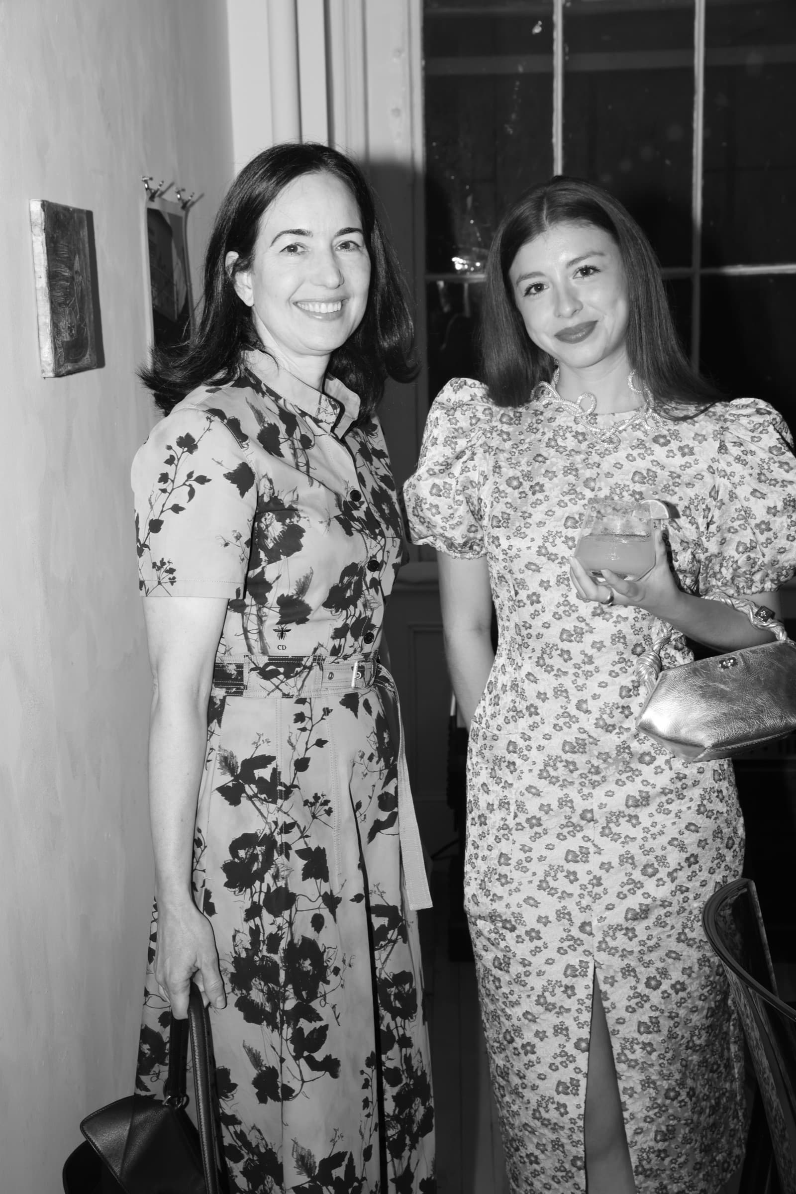 Black-and-white candid portrait