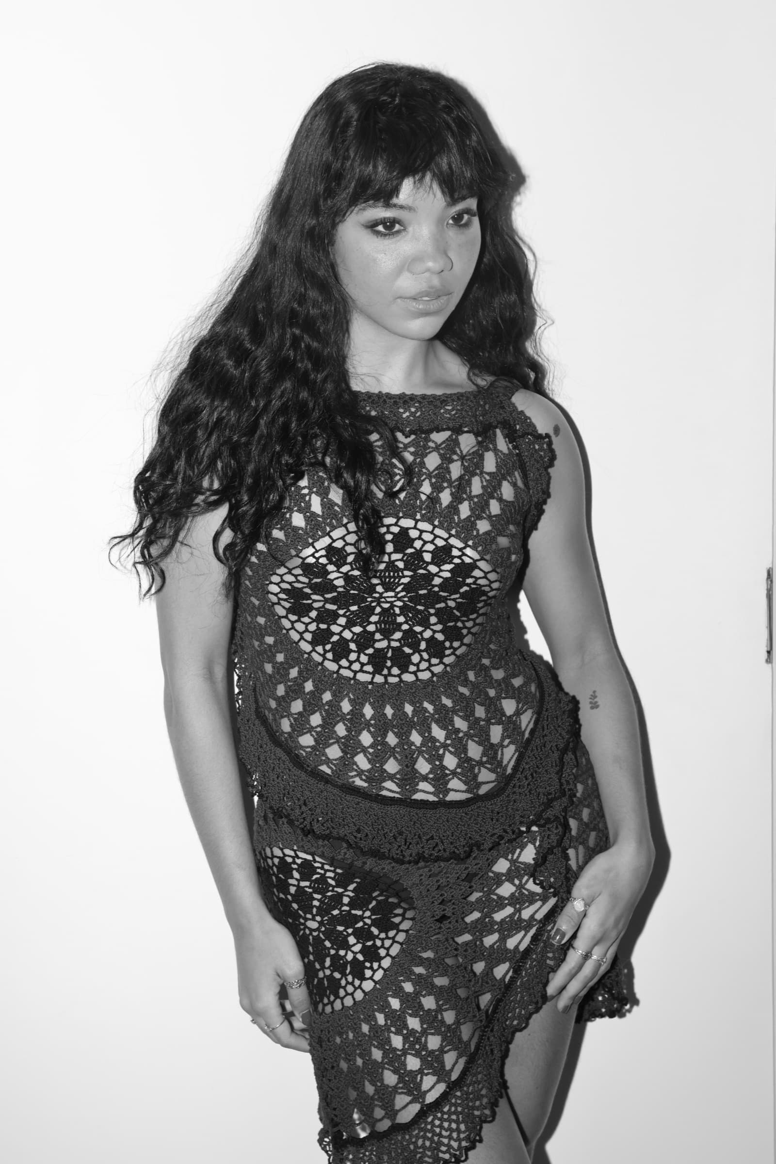 Portrait in crochet dress